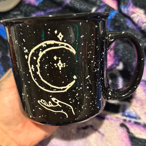 Black Celestial Mug with Moon Design - Picture 5 of 7